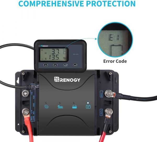 Renogy Monitoring Screen for 12V 30/50A DC MPPT on-Board Battery Charger, Flush-Mount with Backlit LCD, Real-time Tracking - Image 2