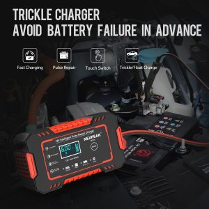 NEXPEAK NC101 Car Battery Charger, 12V 6A Smart Battery Trickle Charger Automotive Battery Maintainer Desulfator with Temp Compensation for Car Truck Motorcycle Lawn Mower Marine Lead Acid Batteries