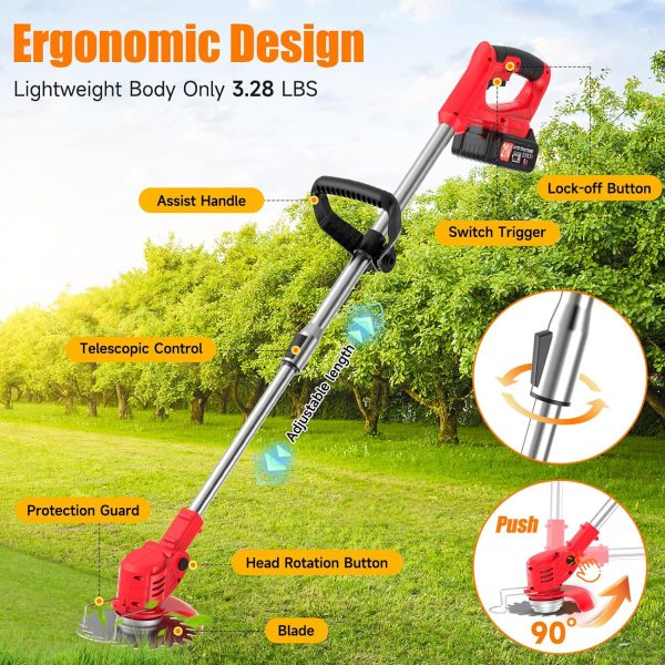 Electric Weed Wacker Cordless，Stringless Trimmer,Grass Trimmer - Image 3