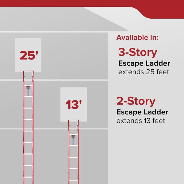 Kidde 468193 Kl-2S Two-Story Fire Escape Ladder with Anti-Slip Rungs, 13-Foot - Image 2